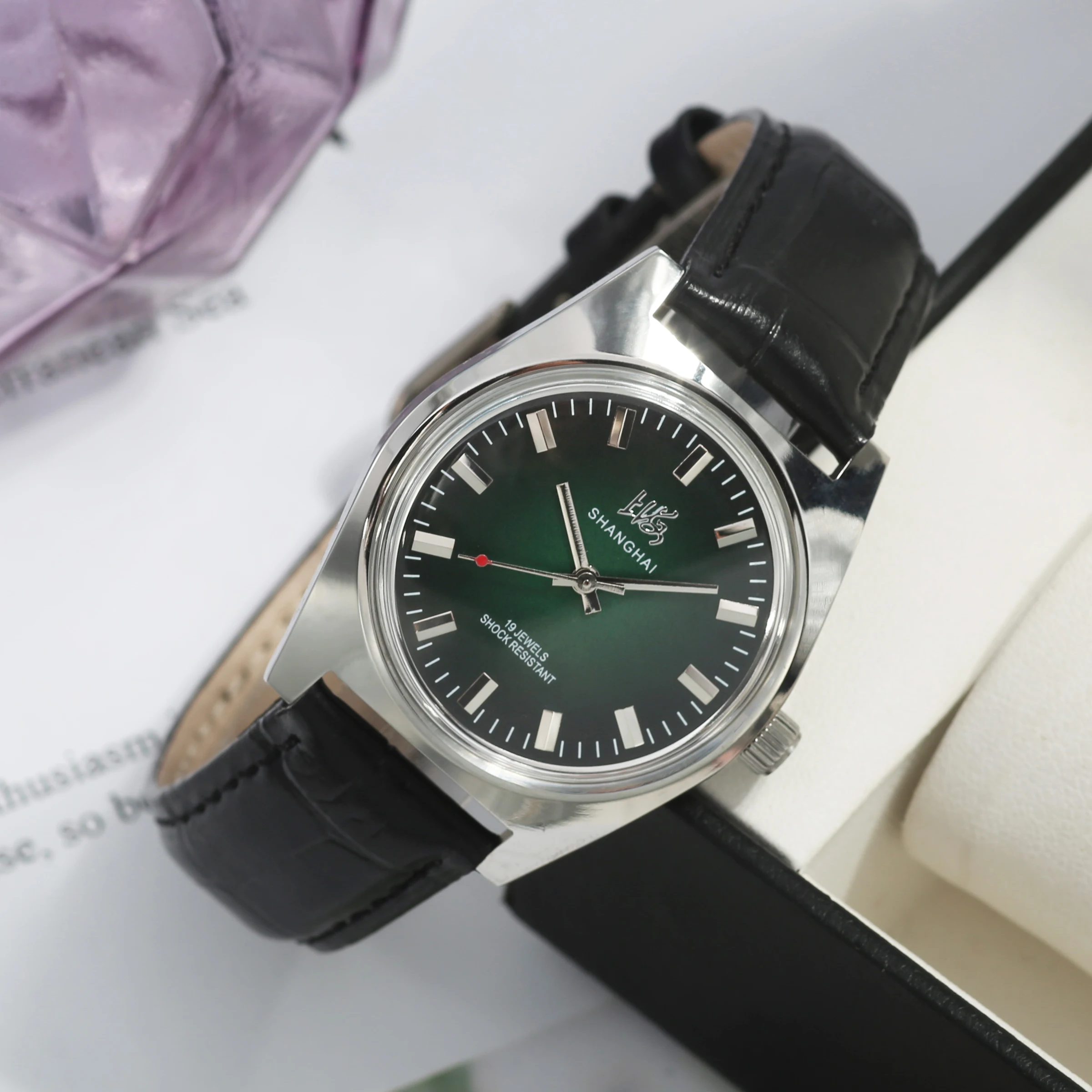 Shanghai 36MM Men's Hand-Wind Mechanical Watch 7120 Waterproof Classic China Timepiece for Wholesale view 2