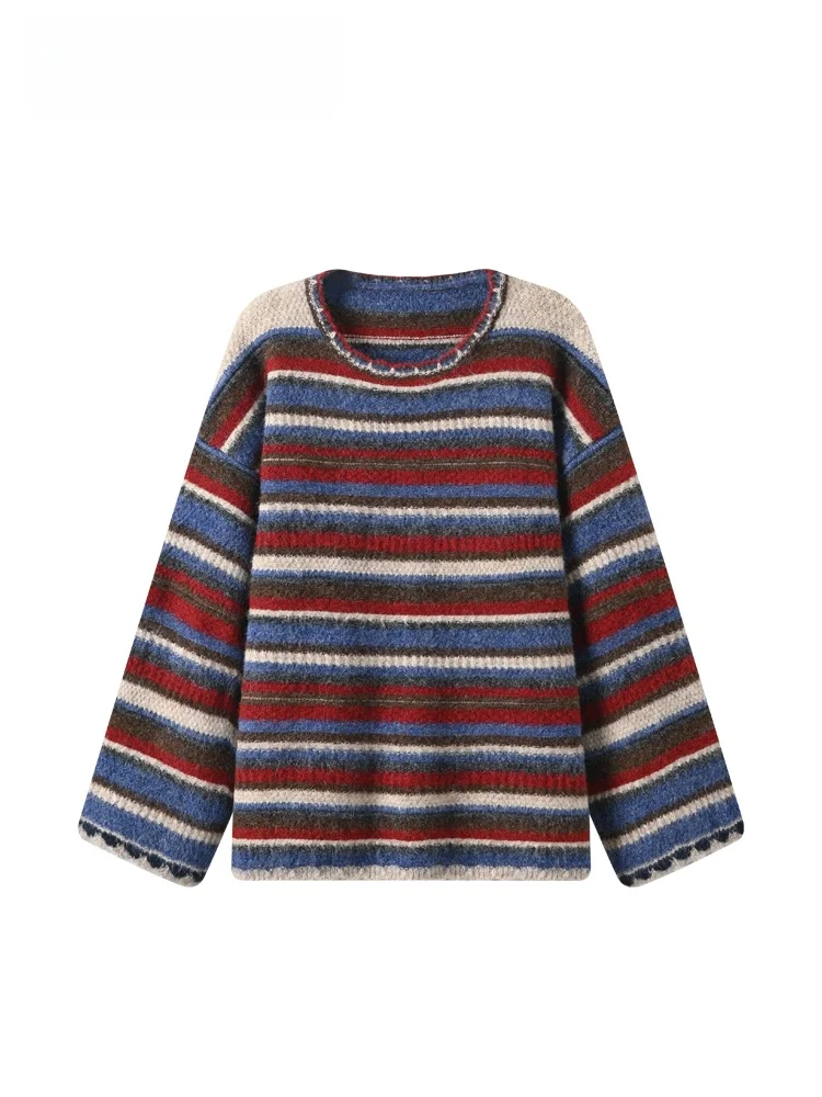 

Женский свитер CaraCLUB больших размеров с длинными рукавами, новинка ранней весны, модный полосатый дизайн, повседневный топ больших размеров