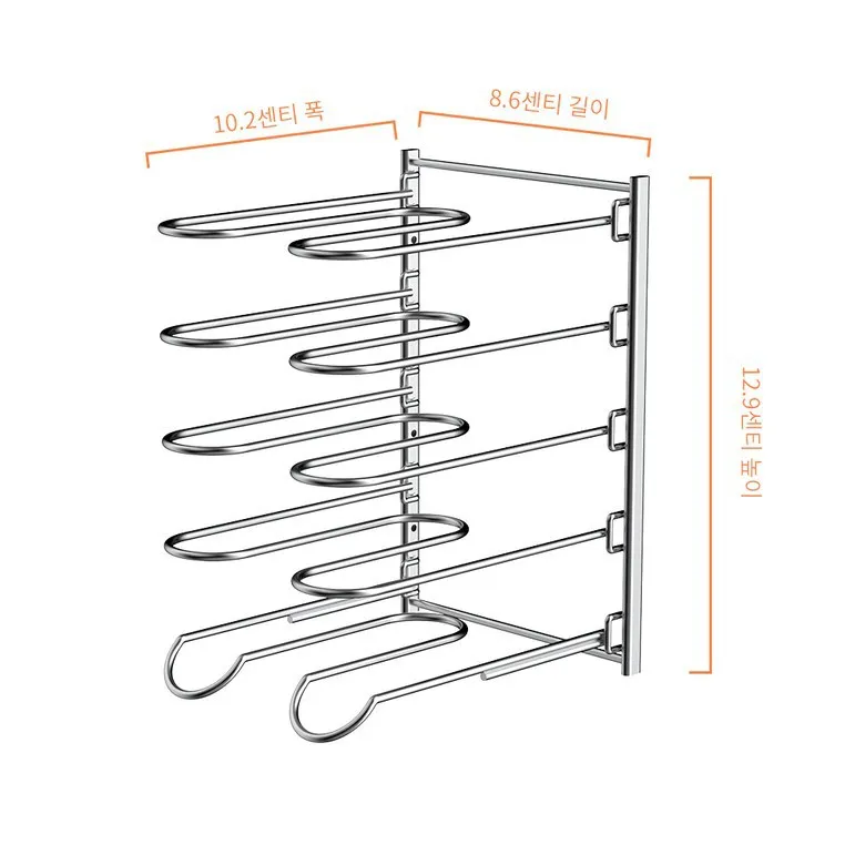 주방 금속 스테인레스 스틸 304 팬 거치대, 조절 가능한 조리대 냄비 및 팬 정리함, 다기능 냄비 랙