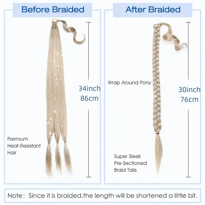 synthetic-colorful-braided-ponytail-extension-high-temperature-fiber-wig-with-laser-gold-silver-strands-for-cosplay-party-show