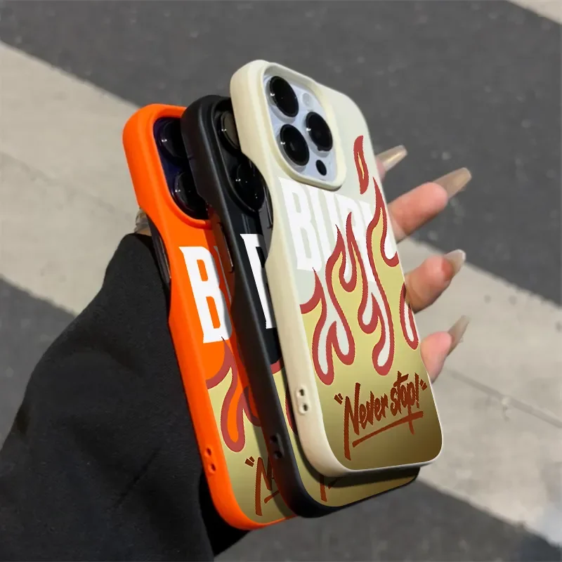 American Style Hip Hop Flame 15 Pro Max Phone Case For iPhone 16 14 15 13 12 11 X XR XS 14 15 16 Plus Half Pack Y2K Phone Cases