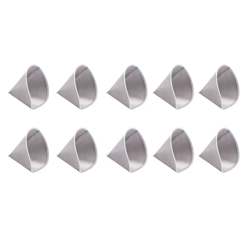 

AA05 10X Reusable Pour Over Coffee Filter Mesh Paperless Coffee Filter Stainless Steel Cone Filter 3 To 4 Cup