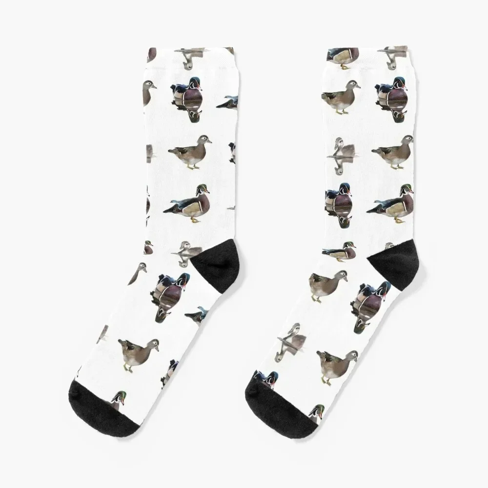 Wood Duck Family Pattern Socks Stockings compression hockey cartoon tennis Socks Woman Men's