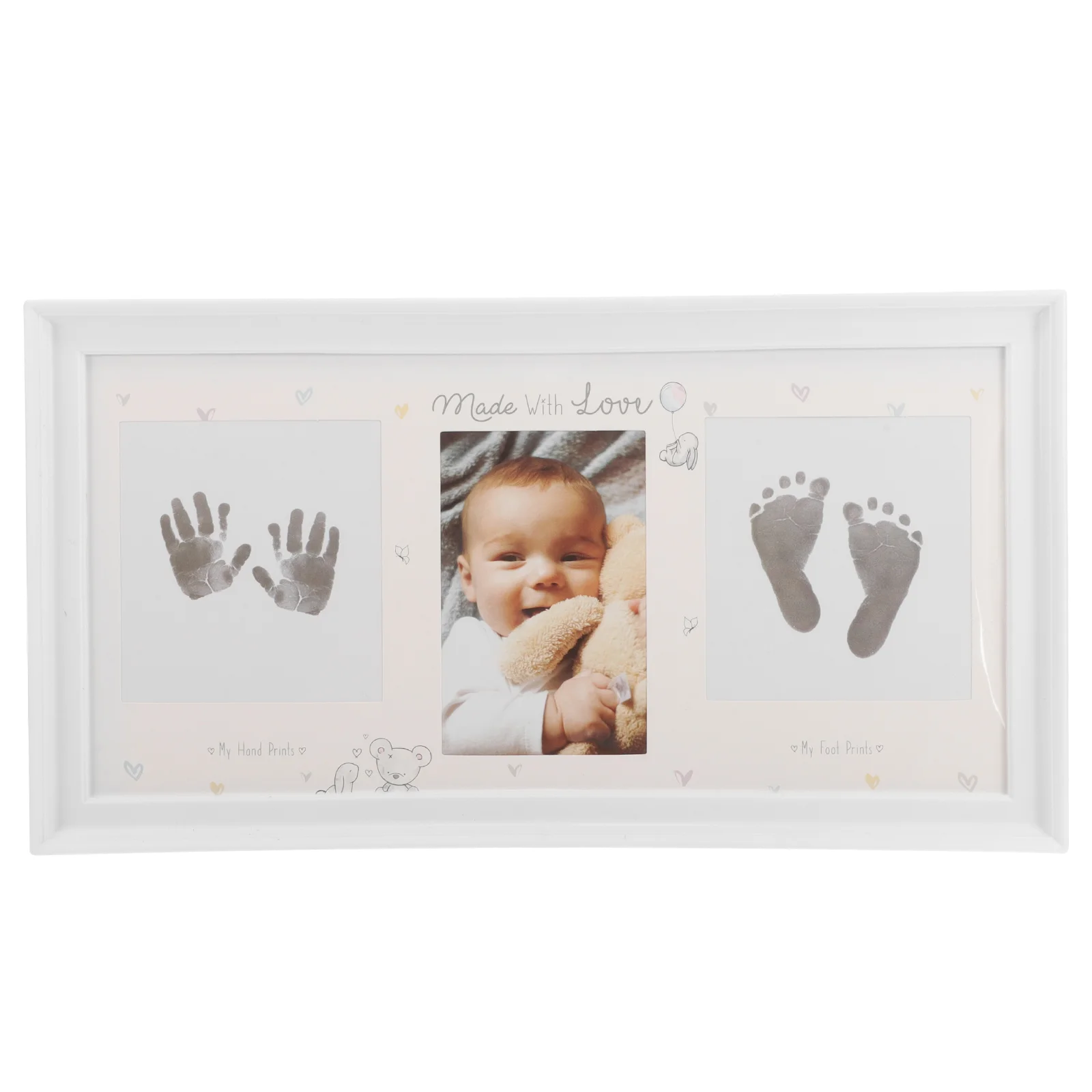 

Newborn Photo Frame Hand Foot Print Baby Footprint Ornament Kit Ink Pad for Footprints