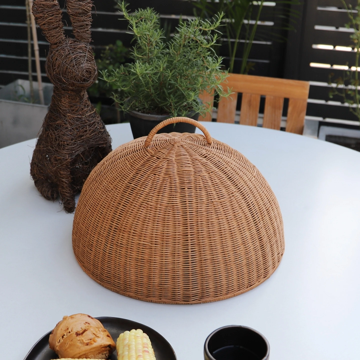 غطاء غبار الروطان الطبيعي للأغذية المنزلية غطاء طاولة طعام خضروات ممتازة مستديرة #5