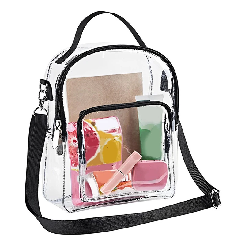 1 pçs pvc transparente crossbody saco das mulheres dos homens universal grande capacidade moda crossbody bolsa tote saco com zíper