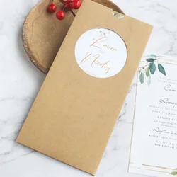 10.5X21CM Invitation Card Menu Pocket Customized Text Printing Wedding QuinceaÃąera Invitation Sets Multi Colors