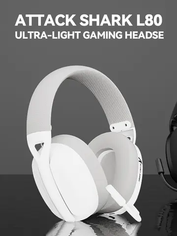 ATTACK SHARK L80 180g Ultra-Light Gaming Headset, Pluggable Microphone, Wired/Bluetooth/2.4G Wireless, 5.1 Channel Stereo Sound