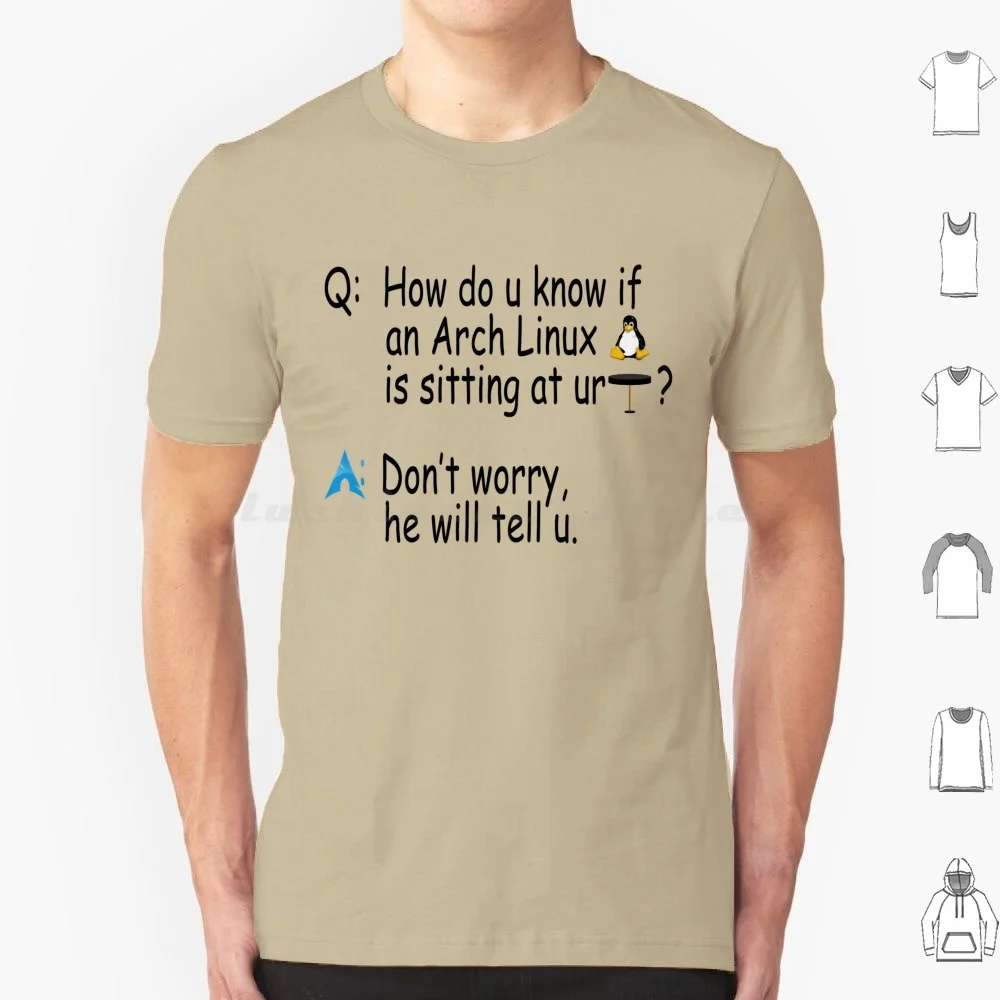 Arch Linux Joke T Shirt Big Size 100% Cotton Linux Linux Os Arch Linux Ubuntu Operating System Os Pc Argument Arguments