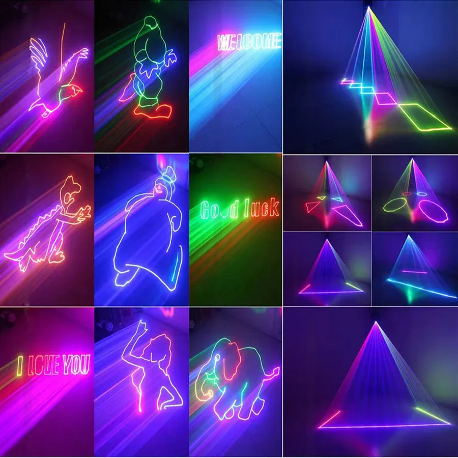 128 Patroon 2000Mw Rgb Laser Beam Lijn Scanner Projector Dj Disco Stage Lichteffecten Bal Wedding Holiday Bar Club dmx Licht