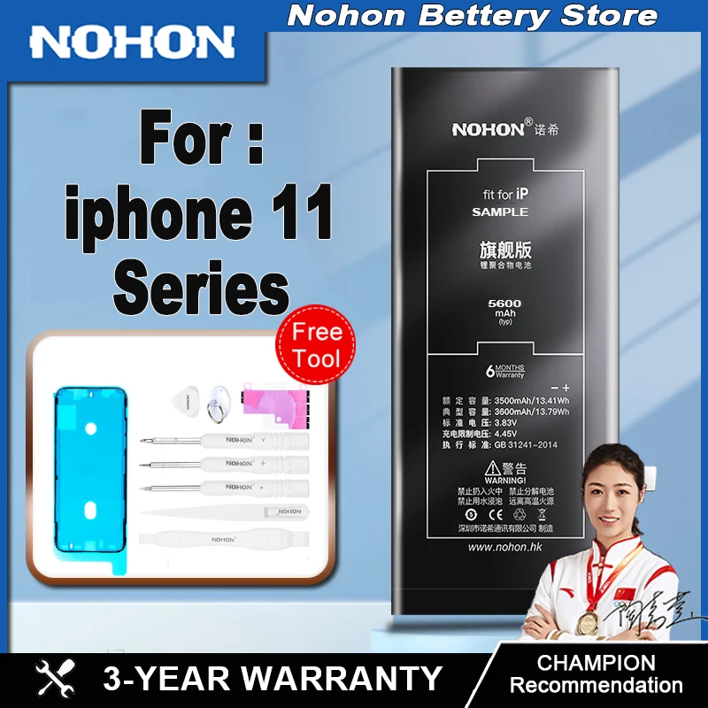 

Nohon High Capacity Battery For iPhone 11 iPhone 11pro iPhone· 11pro max Replacement Bateria With Tools