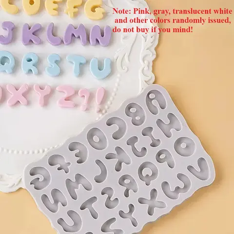 1pc 대문자 실리콘 금형 DIY 만화 퐁당 케이크 무스 초콜릿 디저트 캔디 장식 초콜릿 금형 케이크 금형