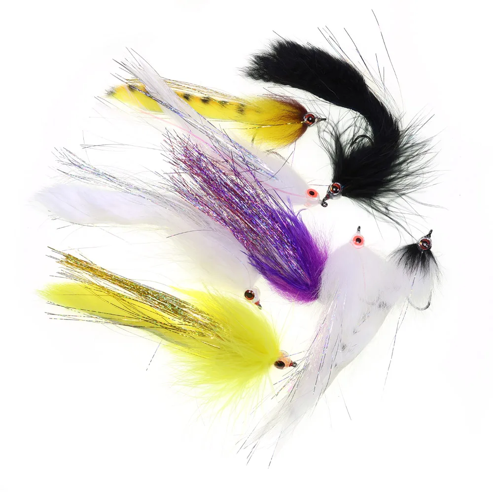 Vampfly 1pc/2pcs/3pcs 2/0 Suspending White Bait Fish Big Game Zonker Streamer Fly Trout Bass Pike Musky Tuna Fishing Lure Baits