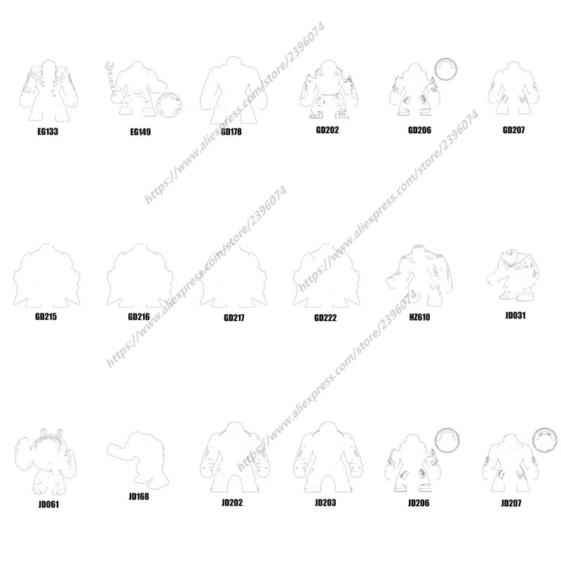 Modelos únicos figuras de ação acessórios blocos de construção brinquedo crianças série-150