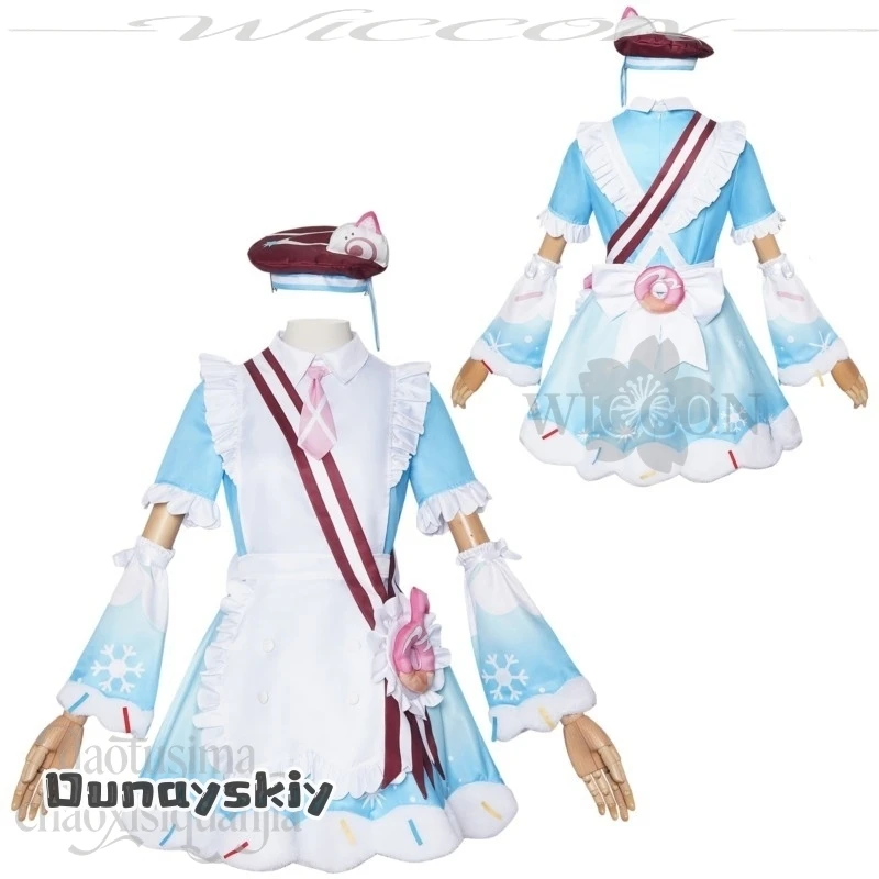 Dream ZS@Snow Mikkuu 2026 زي جديد تأثيري أنيمي لعبة مشروع Sekai Kawaii الأزرق كعكة فستان ندفة الثلج نمط الحلو لوليتا #5
