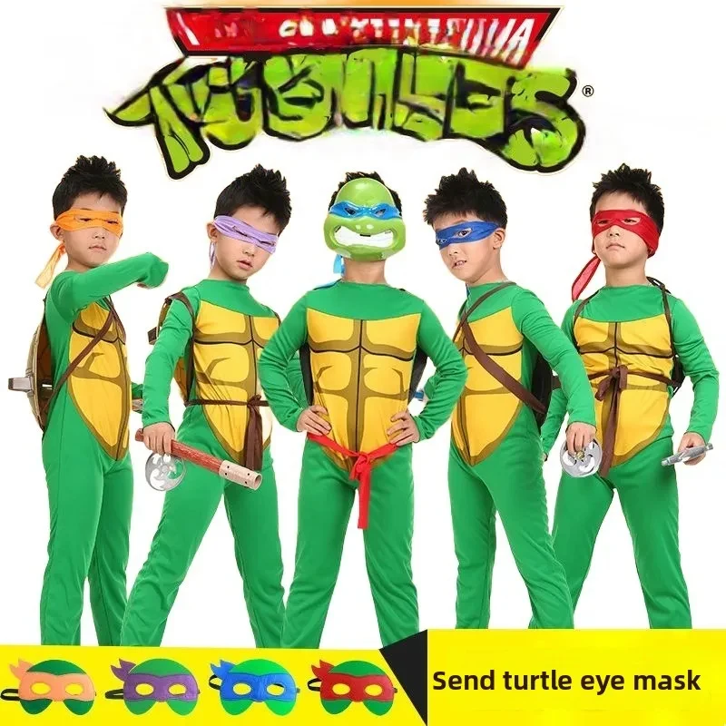 

New Halloween Cosplay Costume Kids Ninja Turtle Style Set with Shell for Kindergarten Performances, Masquerade Parties & Fu2026★