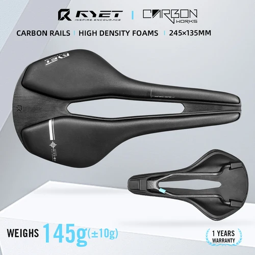 Imagen 2 del producto RYET-sillín de bicicleta con estampado 3D, 245mm x 135/143MM, 145g, 195g, 7x9mm, asiento de bicicleta con estampado 3D, piezas de sillín de bicicleta de carretera de grava MTB