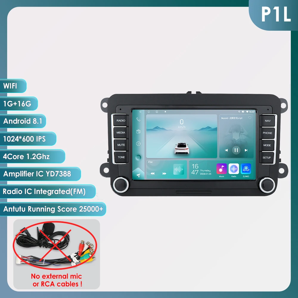 2 Din Android 12 Autoradio Voor Vw Polo Golf 5 6 Plusat Pass B6 Jetta Tiguan Touran Sharan Scirocco Caddy Seat Carplay Auto Rds