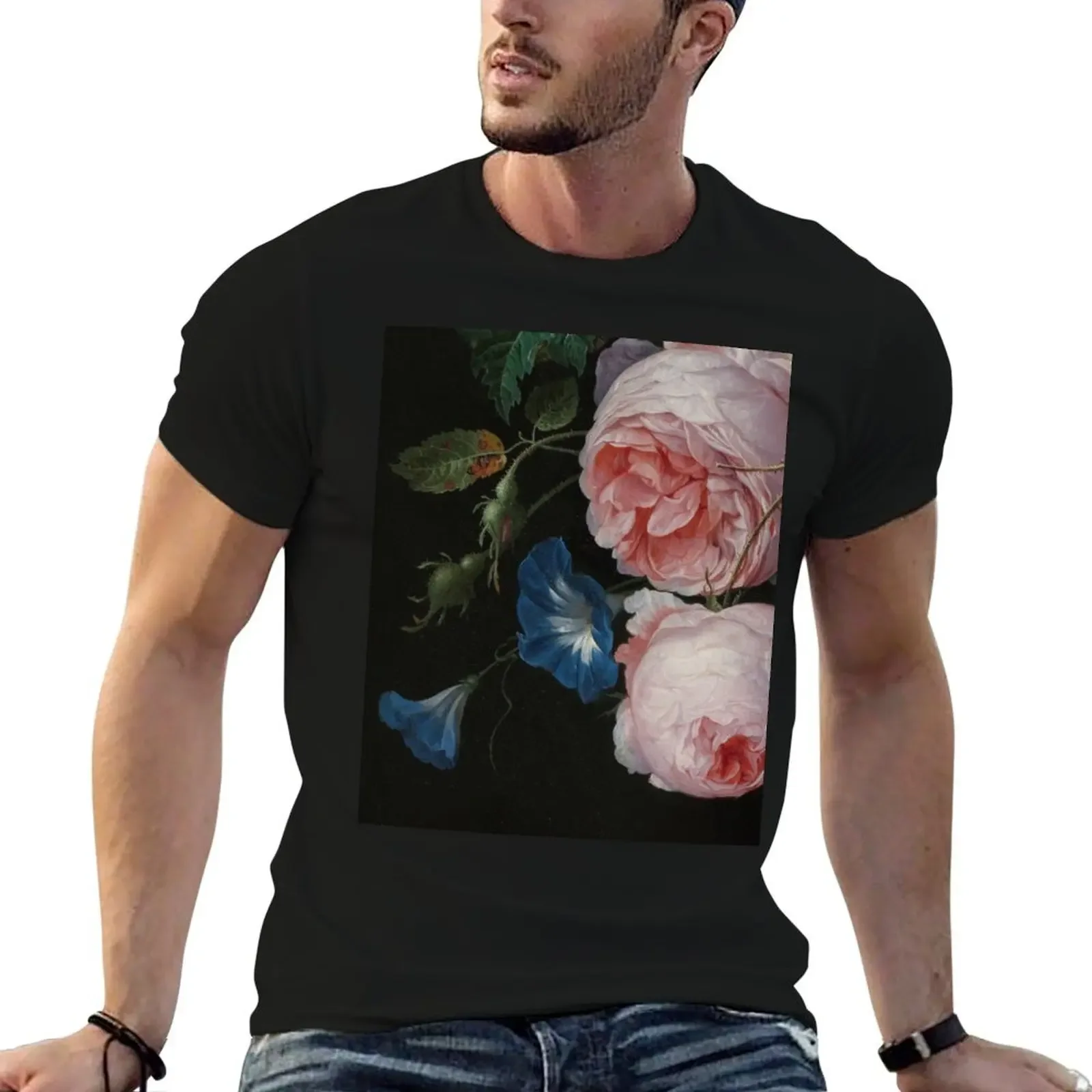 Jan Davidsz. de Heem - Still Life with Flowers in a Glass Vase, Detail T-Shirt animal prinfor boys summer tops anime shirts men