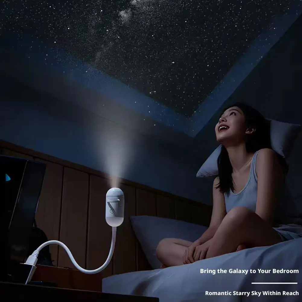 Mini projektor nocny USB Galaxy 360 °   Obrotowa lampa LED z efektem gwieździstego nieba do dekoracji imprez, domu i Saturna 2-w-1 — zdjęcie produktu 4