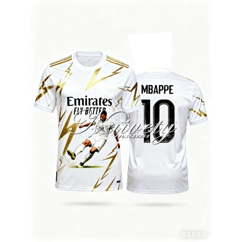 

2025 Mbappe Fan Commemorative Football Jersey 3d Printing Summer Sports Dry Quickly Men's T-Shirt Children's Clothing Tee Woman