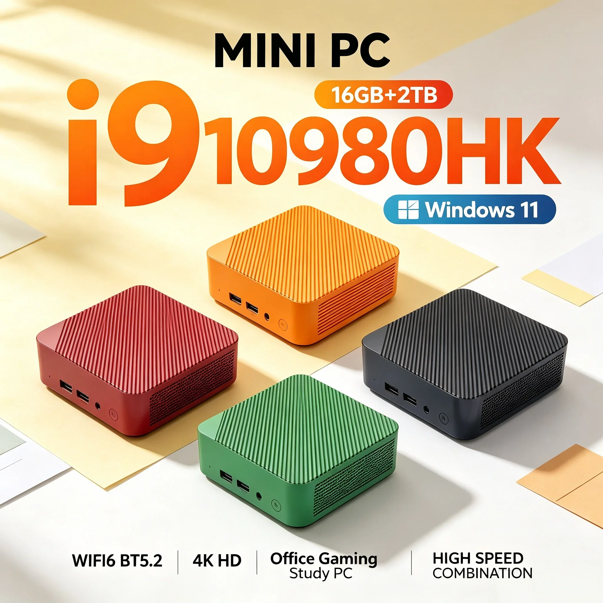 Small Form Factor Mini PC Intel Core I9 10980HK Windows11 16GB RAM 1TB or 2TB SSD WiFi6 BT5.2 Pocket Gaming Desktop PC Daily Use