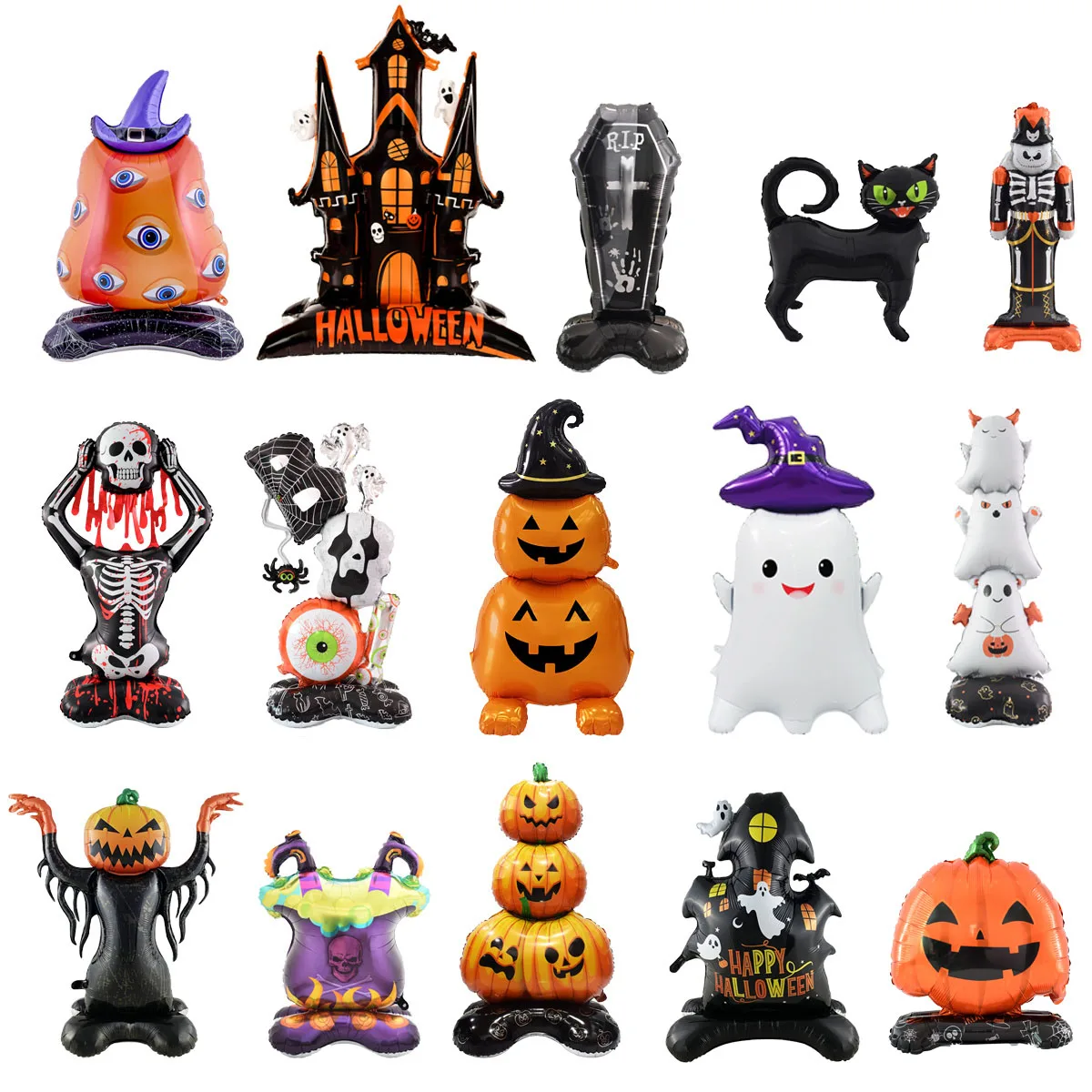 1set Giant Stand Pedestal Halloween Party Balloons Ghost Skull Pumpkin Tree Wizard Shape Balloon Halloween Decorations 2027 image 3