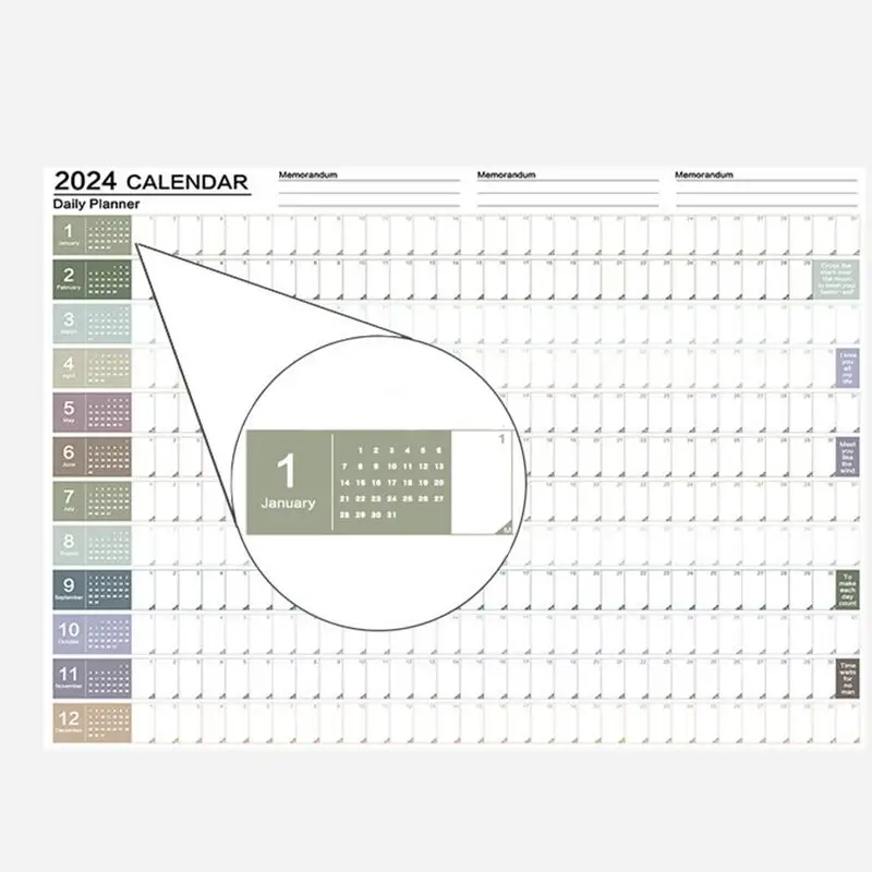 Schedule Wall Calendar 2024 Wall Planner 12 Month Thick Paper 2024 Family Planning Wall Calendar Wall Calendar Monthly Themed