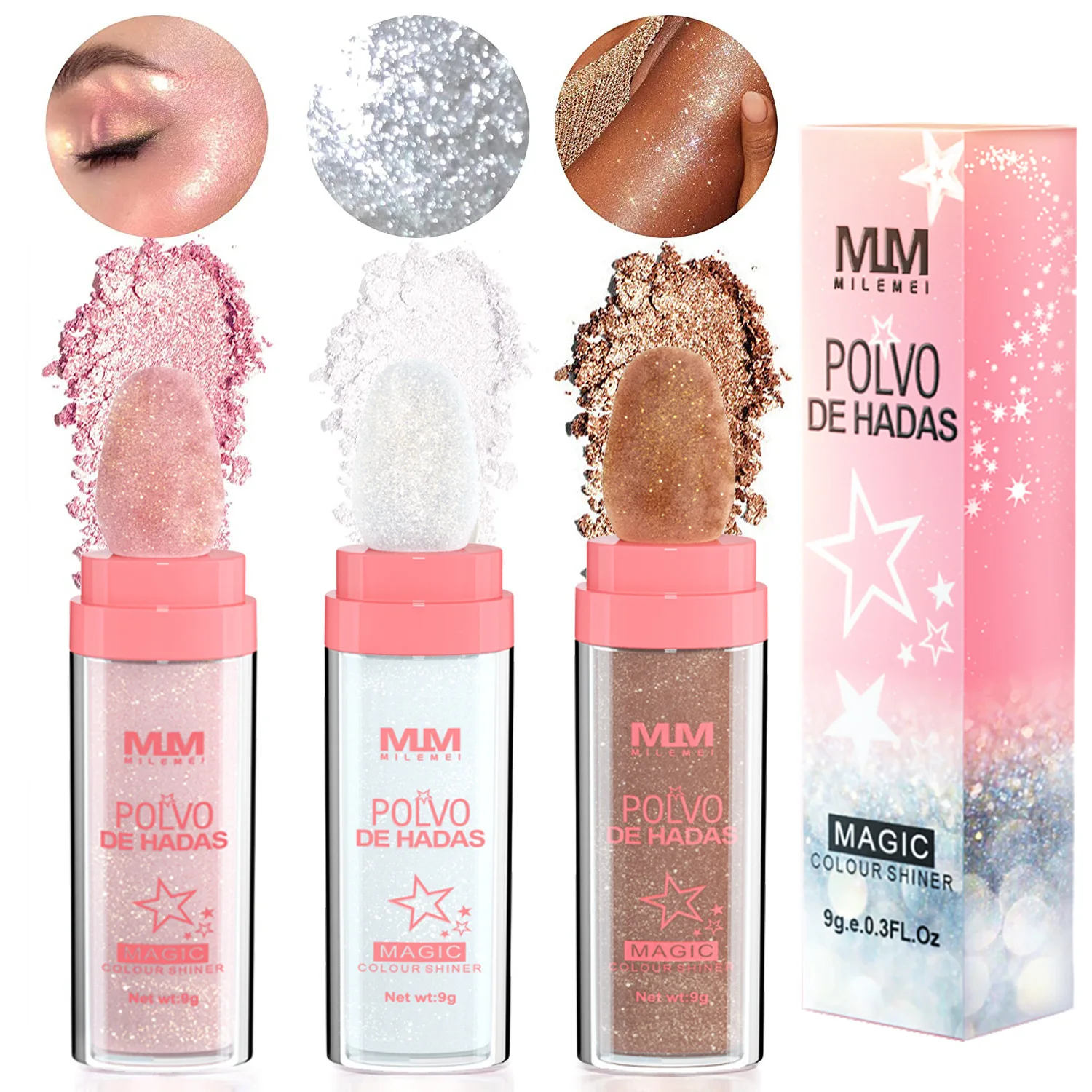 

Shimmering Highlighter Powder High Gloss Illuminating Powder Professional Face Makeup Eyeshadow Lips Hair Body Glitter Make up