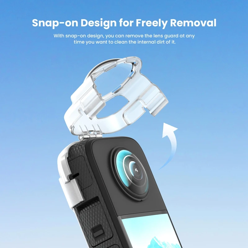 For Insta360 X3 Anti-fog Snap-on Lens Guard Silicone Sleeve Buckle Protective Case Transparent Cover Bracket Camera Accessories