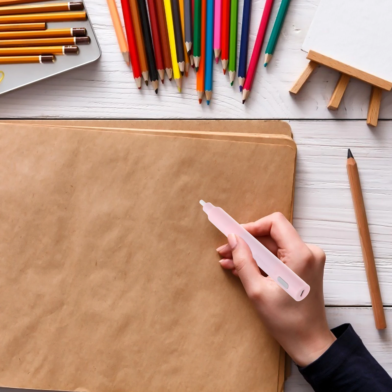 1 Set Electric Eraser Kit Portable Pencil Erasing Tool For Sketch Art Painting Study School Accessories Fan Head Quiet Operation