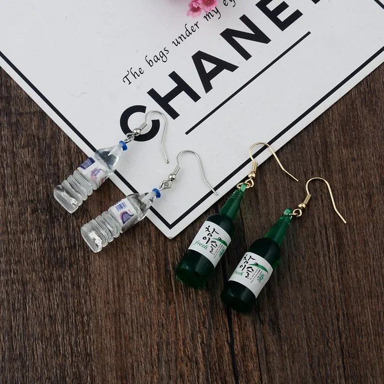 New Fashion Small Wine Bottle Earrings Korean Version Personality All-match Earrings Wholesale One Piece on Behalf Of