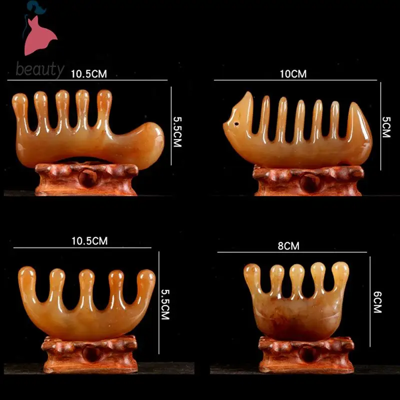 Resina Natural Gua Sha Ferramentas, Ponto de Raspagem, Pente Amplo, Escova De Massagem Do Couro Cabeleireiro, Ferramenta De Cuidado Do Cabelo, Massagem Corporal Completa