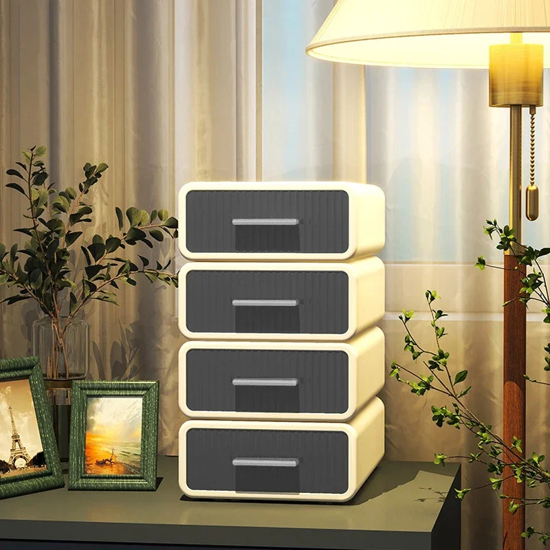 Sleek Black and White Storage Drawers Desk Organiser Stackable Office Stationery & Cosmetic Organiser Home Storage Decoration