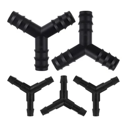 DN16mm 4/7mm Black Multi-Barb Y-Shaped Tee Connector Home Gardening Micro-Irrigation 3-Way Water Splitter Pipe Fittings 10/50Pcs