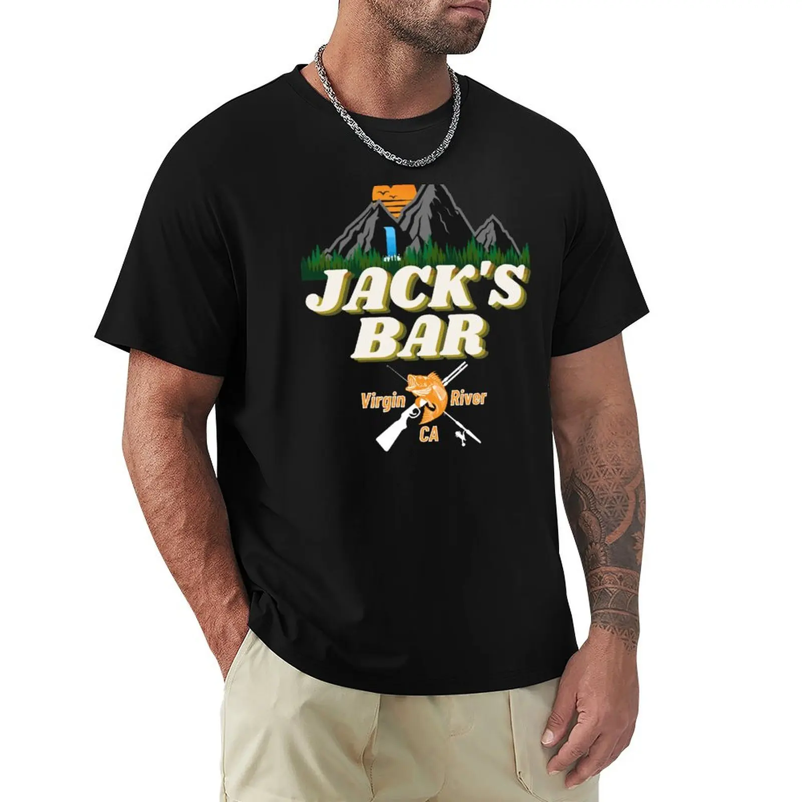 Jack's Bar Virgin River, California T-Shirt summer tops plus size clothes vintage clothes clothes for men