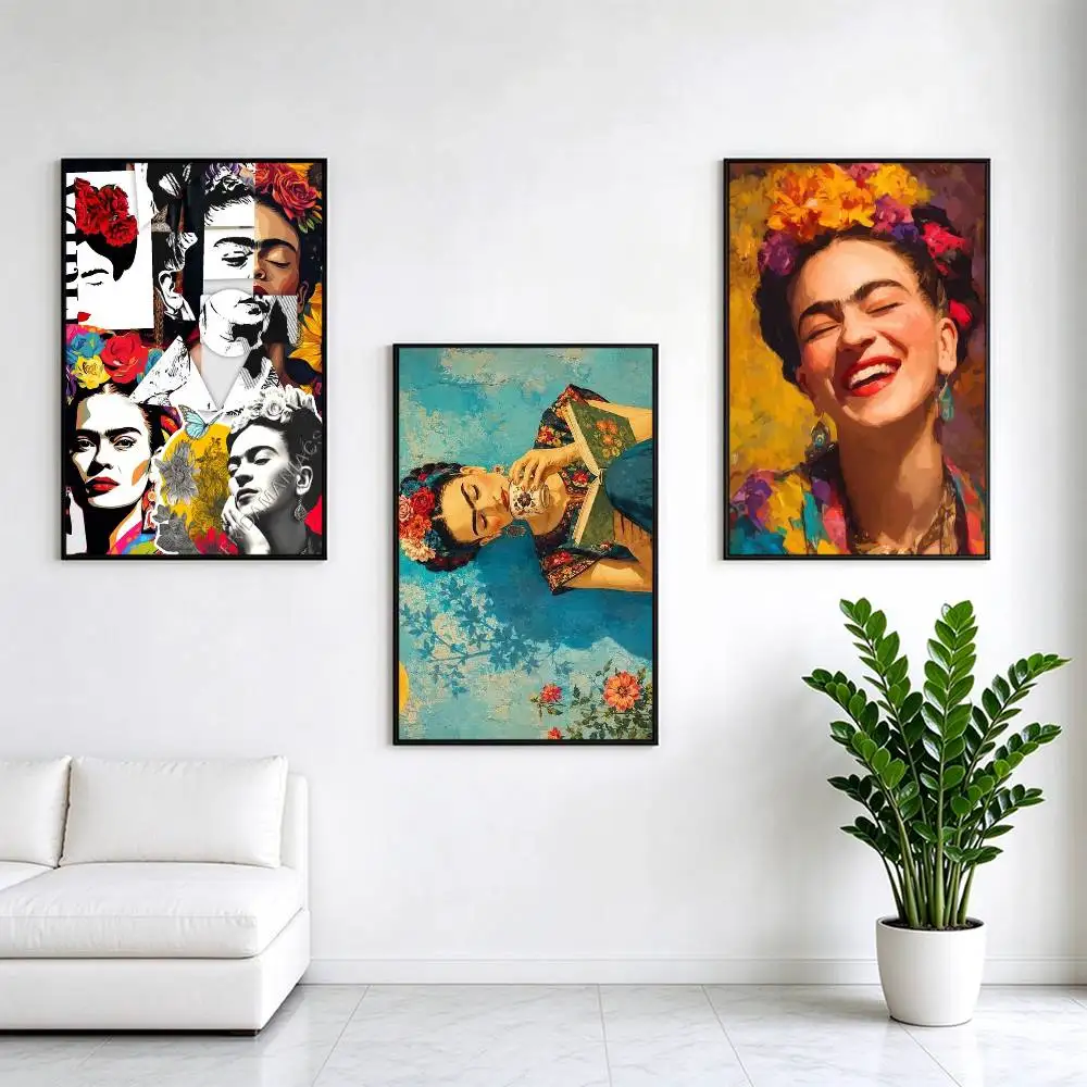 Frida Kahlo Portrait  Poster High Quality Dorm Living Room Aesthetic Wall Decoration Painting Stickers Gift