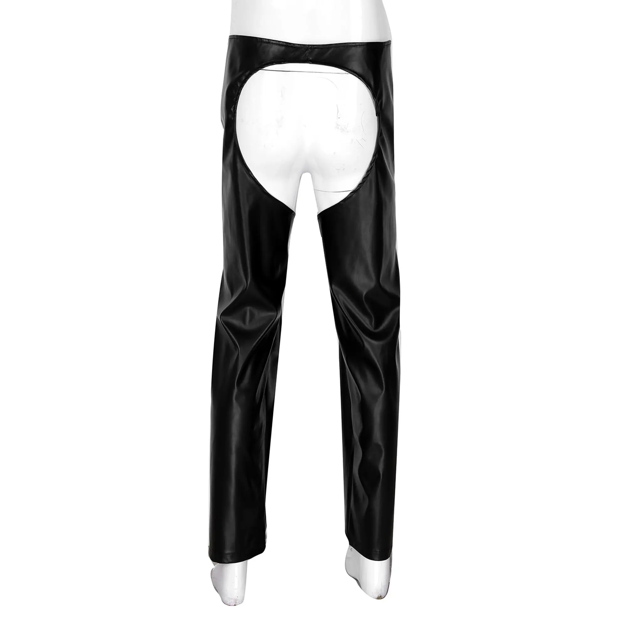 Costume da uomo adulto selvaggio Western Cowboy Chaps Costume di Halloween pantaloni larghi in pelle da moto vestito fantasia vestito da festa