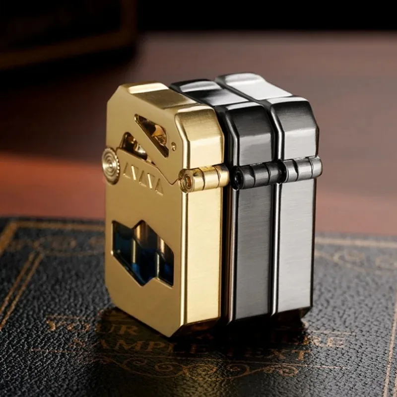 Honest Mecha KerosineLighter Transparent FuelTank Mechanical RocketKerosine Lighter MetalMen Smoking PlayLighters Wholesale