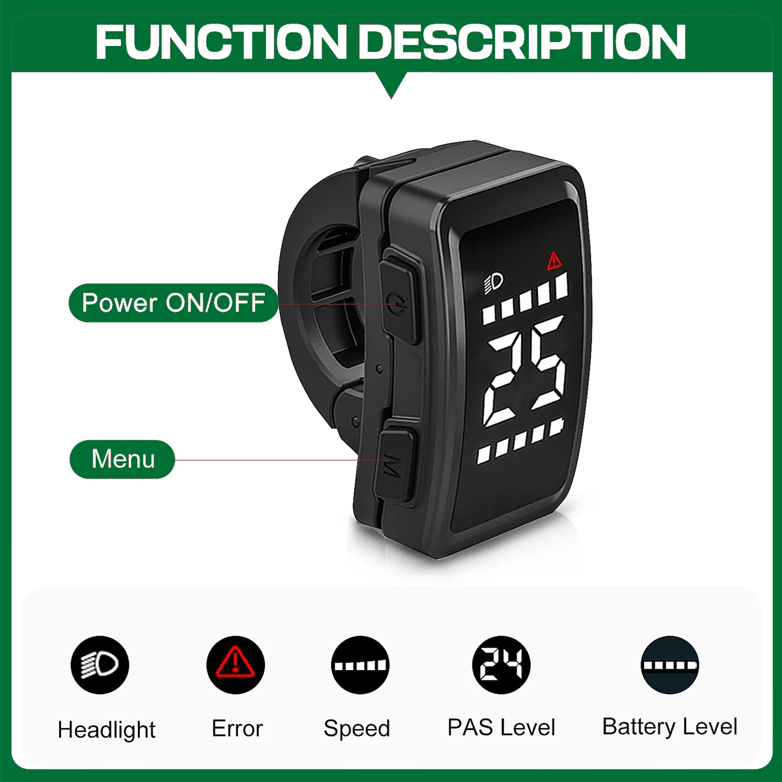 

Ebike Display BAFANG DZ40- Compact Size for 8Fun BBS02/BBSHD/BBS01 Mid-Drive Kits | Real-Time Data Display | Waterproof