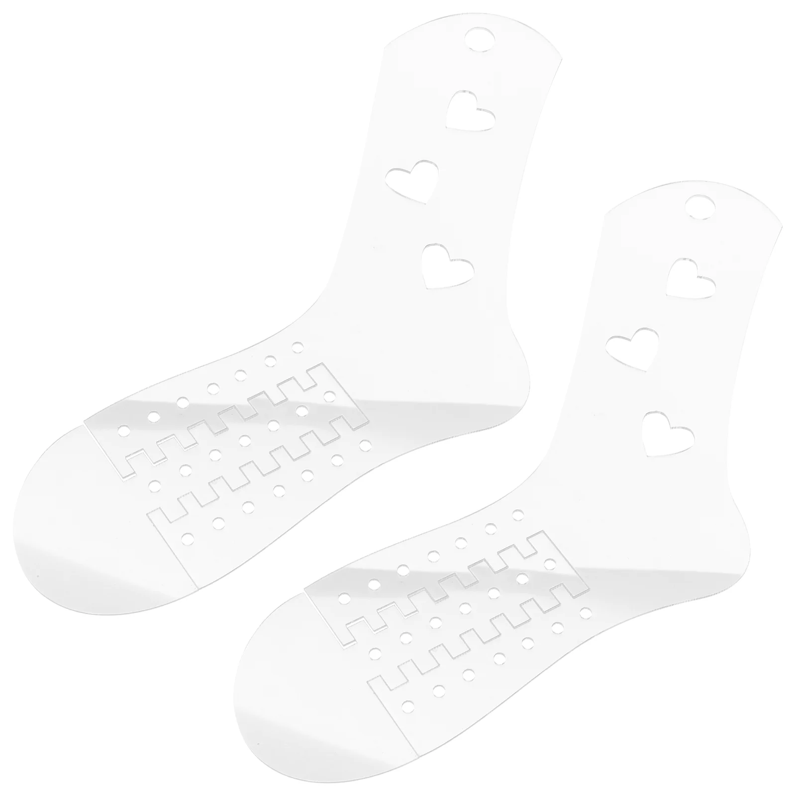 2 Pcs Sock Model Display Molds Knitting Machine DIY Blockers Hand Knitted Blocking Forms Acrylic Stocking Models Stretcher