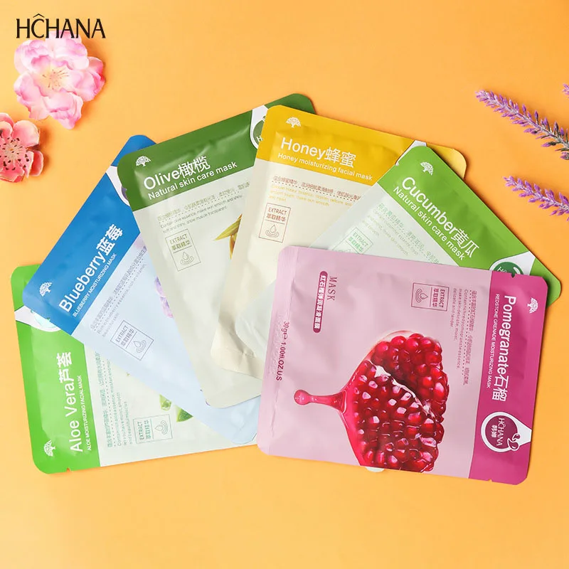 30pcs Fresh Fruits Facial Masks Face skincare Moisturizing Firming Hydrating Korean Face Mask Facial Skin Care Prodcuts