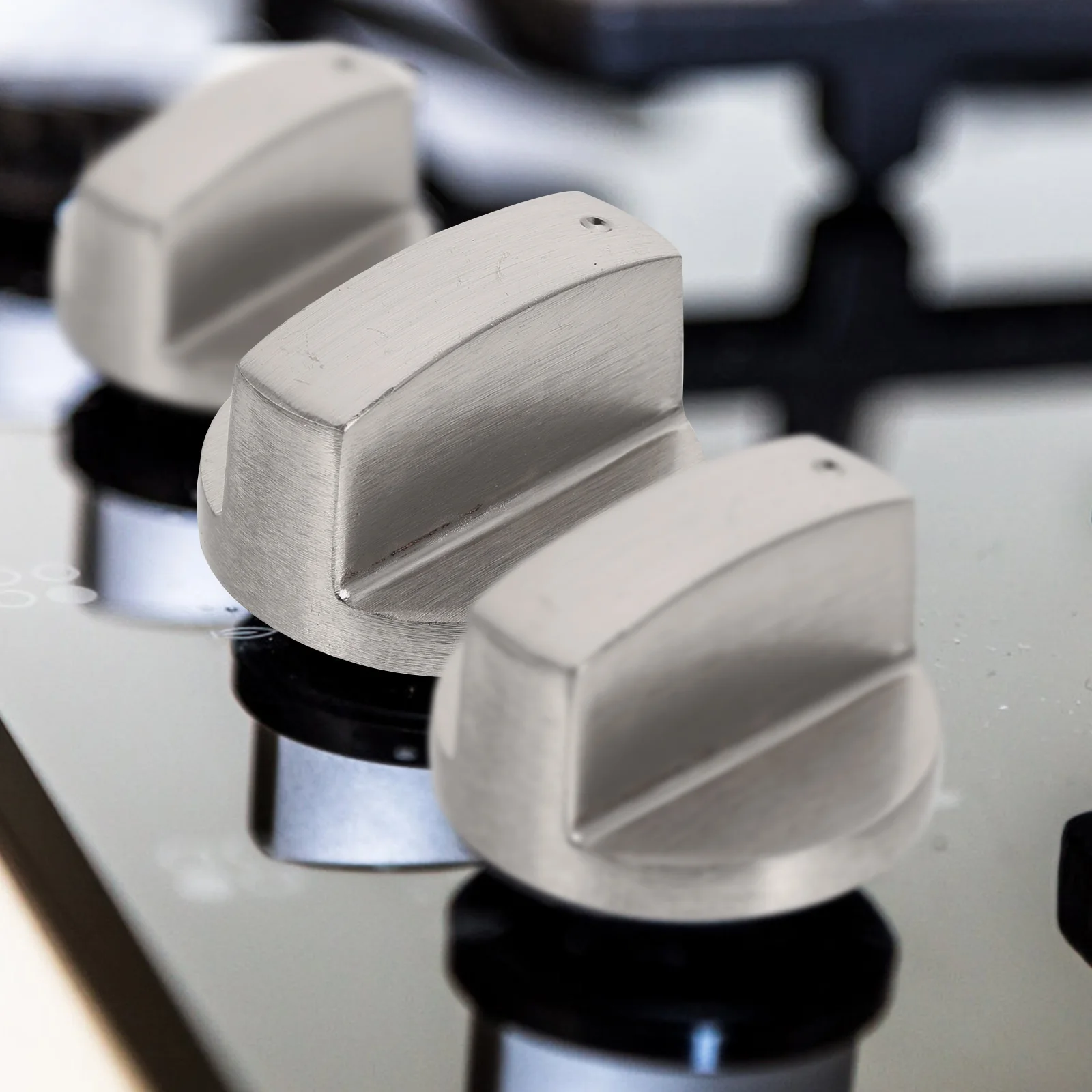 

4 Pcs Gas Stove Knob Knobs Replacements Range Metal Zinc Alloy Universal Kitchen