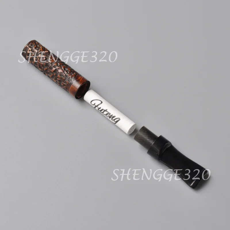 حامل سجائر خشبي من براير، أنبوب تدخين خشبي، نمط قصير مستقيم #3