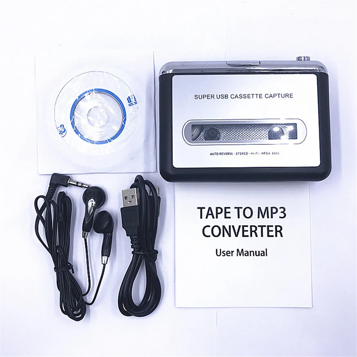 Cassette Player Portable USB Cassette to MP3 Converter Walkman Audio Music Cassette with Earphones