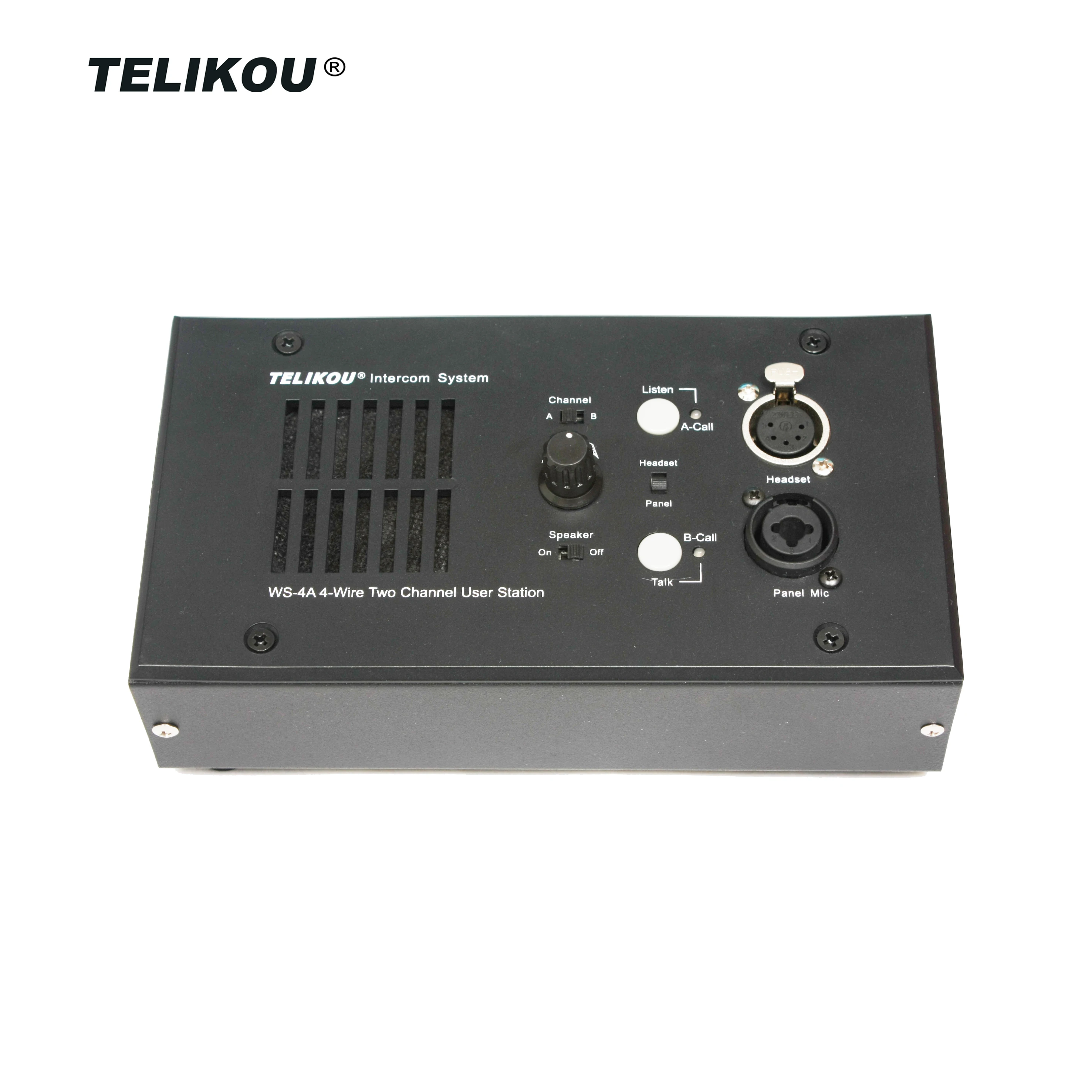 TELIKOU WS-4A | Sistem interkom Substation Desktop 4 kawat, stasiun berbicara jangkauan 1000 kaki untuk acara, rapat, RJ-45 dupleks penuh