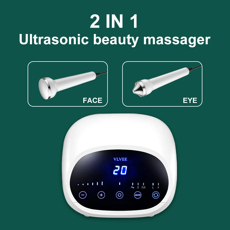 VLVEE Strumento di bellezza ad ultrasuoni professionale Dispositivo di bellezza per viso e occhi Pulizia profonda Corpo SPA Uso del salone di