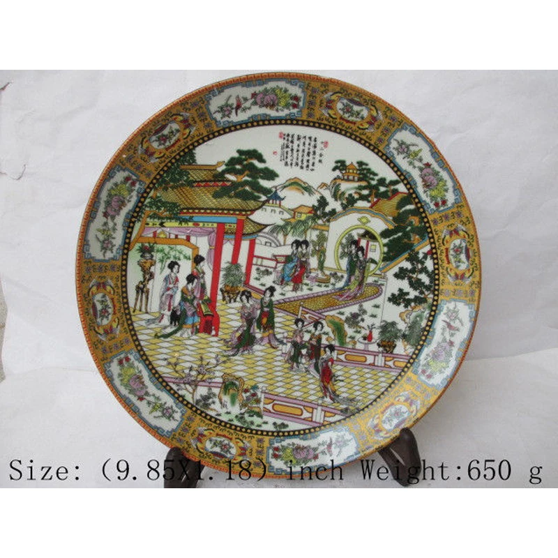 Chinese classic a dream of red mansions. (twelve gold hair pin) porcelain plate