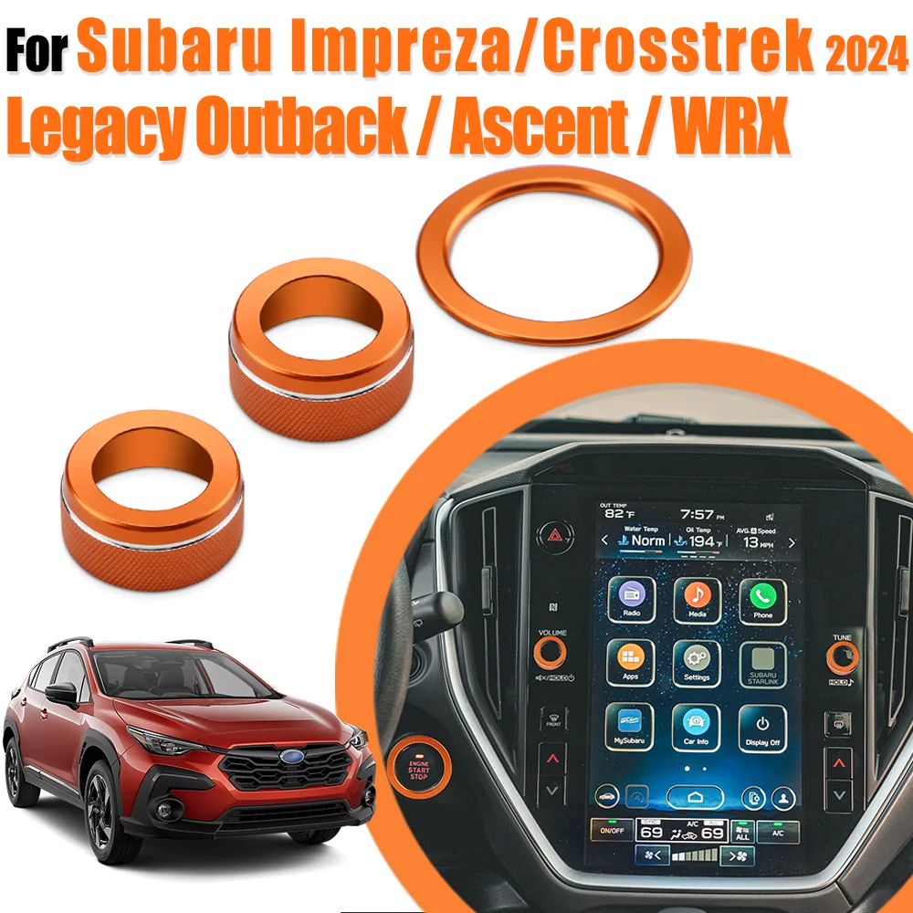 Przycisk uruchamiania silnika samochodowego Przycisk zatrzymania Pierścień zewnętrzny Pokrętło głośności Pokrywa Do Subaru Crosstrek Impreza 2024 Legacy Outback 24 WRX 22-23 Ascent