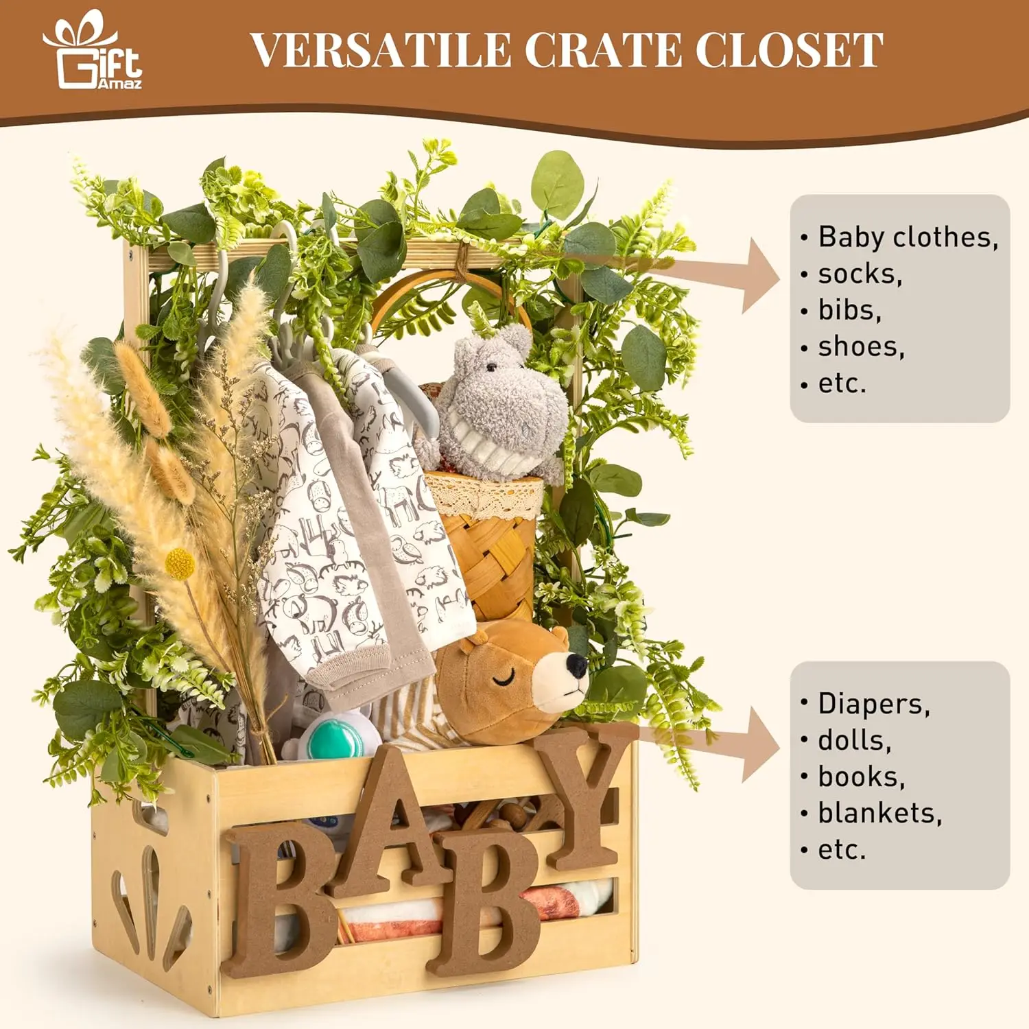 Wooden Baby Shower Crate Baske - Baby Products Gift Baskets 리뷰 및 가격
